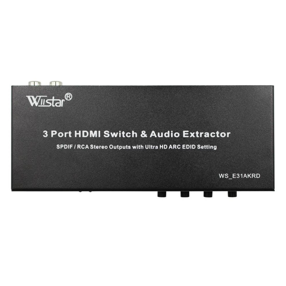 Wiistar стиль 3 порта Переключатель HDMI MHL аудио экстрактор 4 K EDID 5.1CH Spdif R/L конвертер