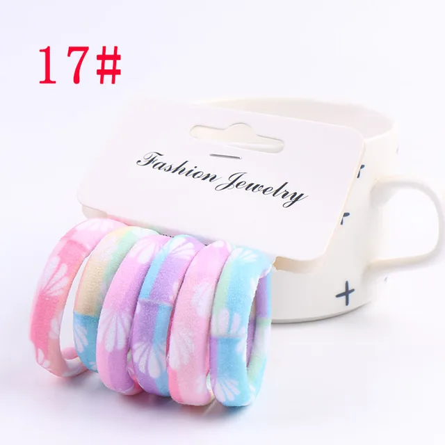 6PCS/Sett Cute Girls Elastic Hair Bands Scrunchies Ponytail Holder Rubber Bands Hair Ties Sweet Kids Hair Rope Hair Accessories style 17