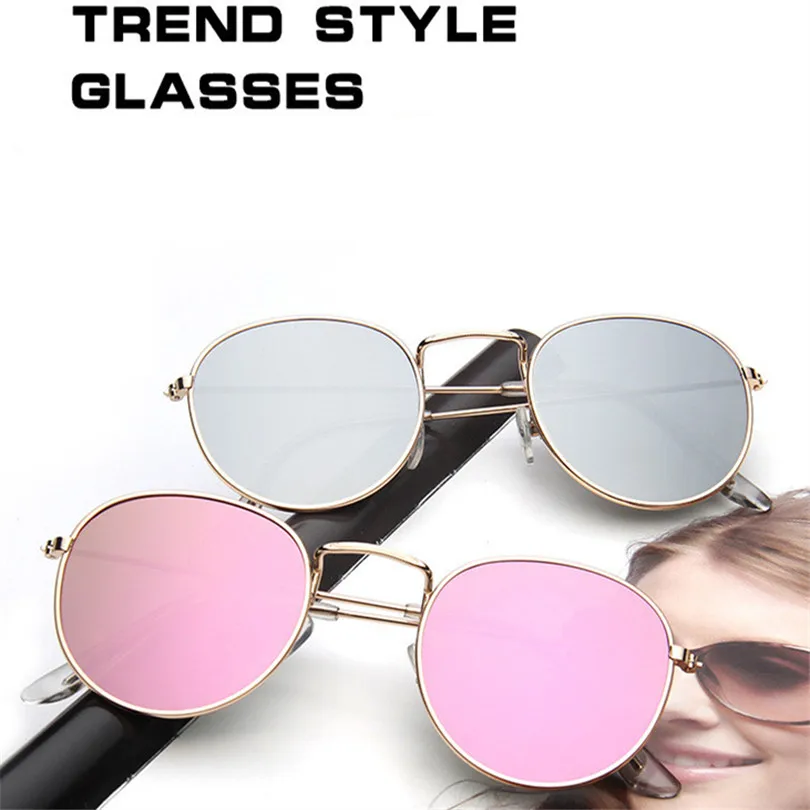 

Vintage Round Sunglasses Women Men Coating Reflective Mirror Sun Glasses Brand Designer Circular Frame