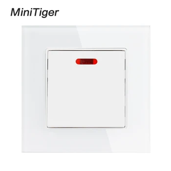 

Minitiger 20A/45A Switch With Neon Crystal Glass Panel Kitchen Water Heater On / Off Wall Switch Air Condition Interruptor