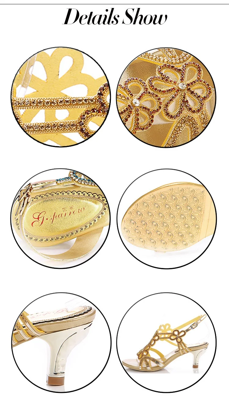 Womens Gold Wedding Shoes With Rhinestones Fashion Elengance Footware High Heels Sandals Stiletto High Quality4
