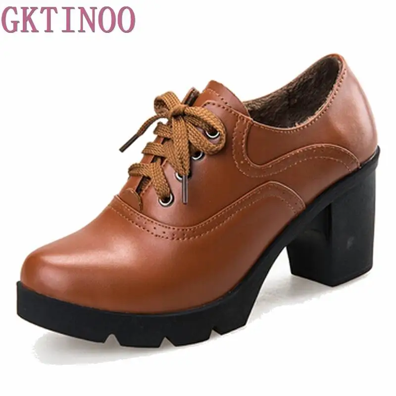 

Shoes woman High Quality Solid Lace-up Ladies Genuine Leather Fashion shoes woman ankle boots T0162
