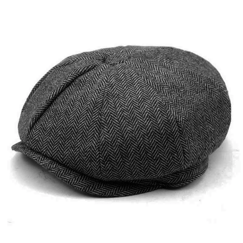 Grey 2 Peaky Blinders, мужские береты, шапка, осень, новая, винтажная, с узором в елочку, восьмиугольная шапка Wo, мужская, повседневная, тыква, шапка в стиле Гэтсби, плоская, берет, шапки - Цвет: Grey 2