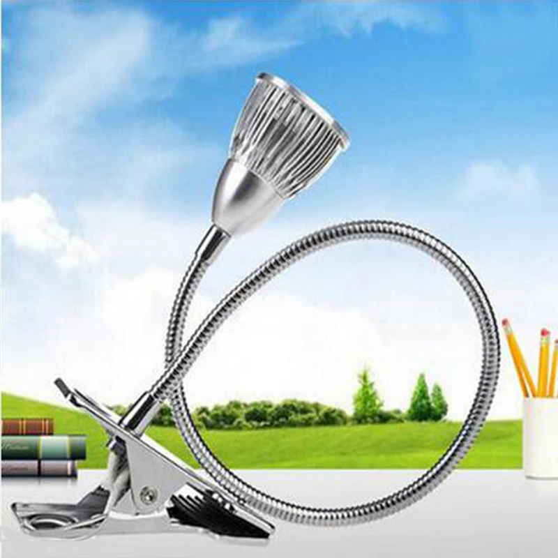 Flexible 50cm Tube Led Desk lamp 3W Reading Book Light White Warm