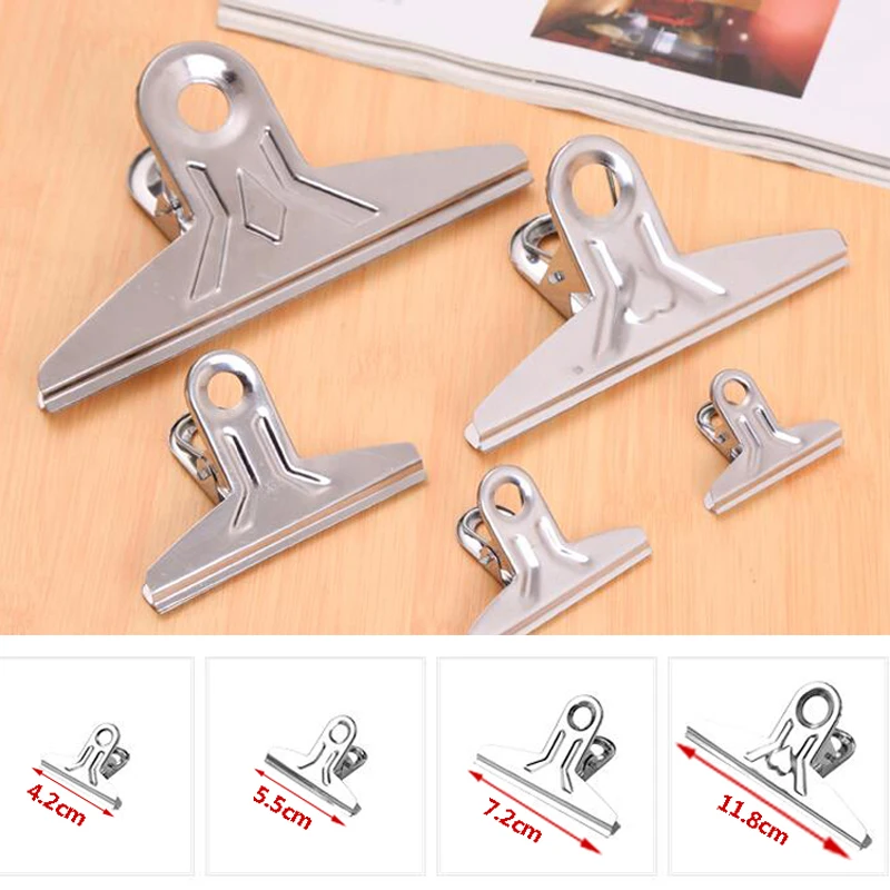 

Free Shipping 50pcs/lot Stainless Steel Binder Clip Office School Tool Grip Clips Bulldog Letter Metal Paper Clip 42mm/55mm/72mm