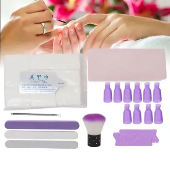 

Nailfile Nail Polish Removal Set Nail Separator Nail File Dust Brush Gel Soak-off Cotton Pads For Manicure B