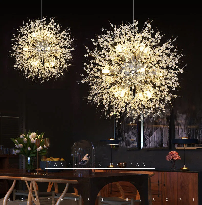 Creative Pendant Light Modrn Lamp Suspension Luminaire Lights  AC110-240v Hanging Bar Dining Restaurant Dandelion Pendant Lights(29)