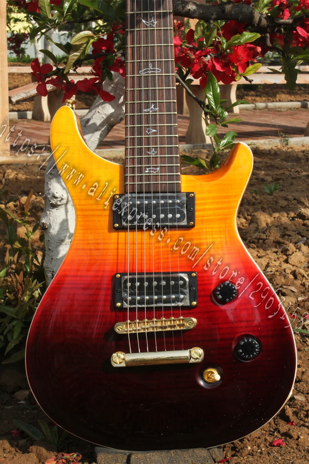 10s Outlets Custom Shop Private Stock Custom 22 Flame Maple 7 String Electric Guitar Sandstorm Fade Fade Faded Guitar Aliexpress