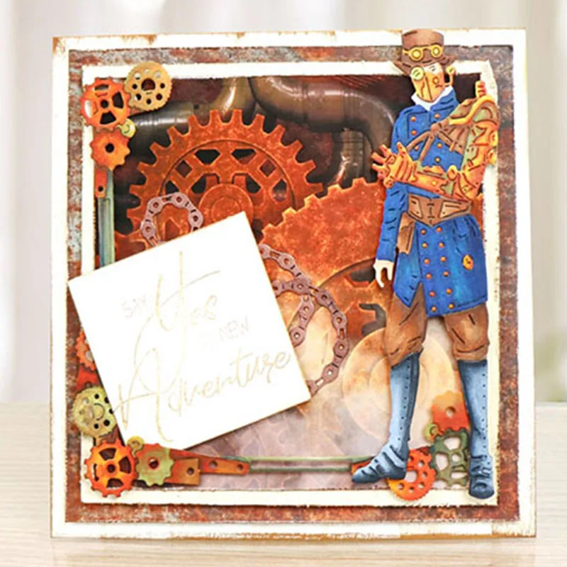 

2PCS Gentleman Warrior Metal Cutting Dies StencilS For DIY Scrapbooking Decorative Embossing Suit Paper CardS Die Cutting