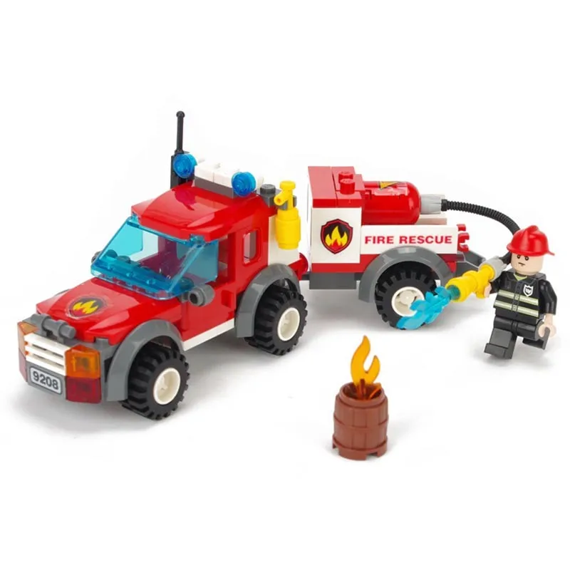 122 шт пожарные строительные блоки для грузовиков, наборы, городская машина, игрушки, обучающие кубики для детей, сделай сам, подарок на день рождения