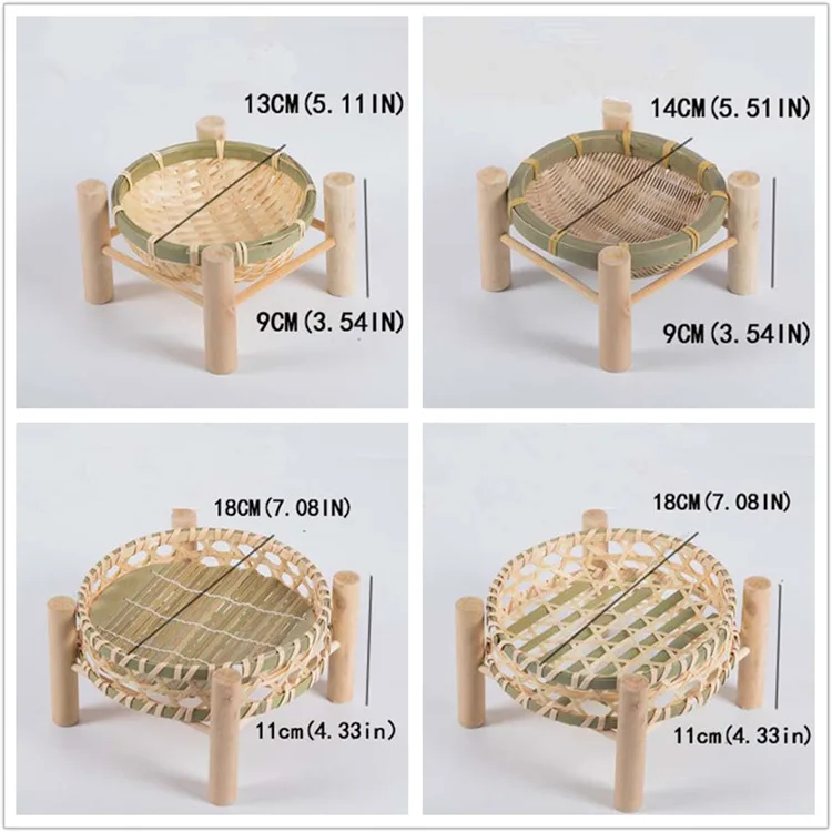 Ручной работы из плетеного бамбука корзина для фруктов из плетеной соломы Еда хлеб органайзер для хранения на кухне декоративная подарочная тарелка маленькая тарелка круглая пластина