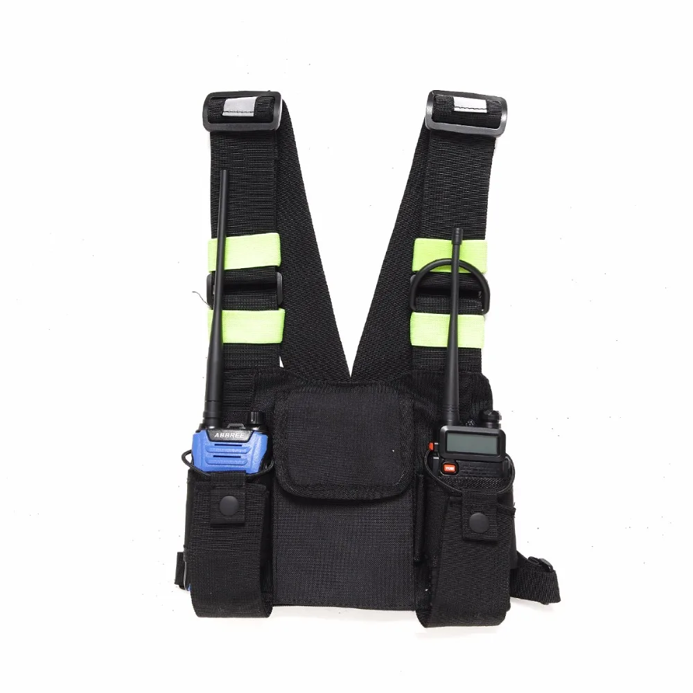 Bright Green Radio Chest Harness Chest Front Pack Pouch Holster Vest Rig Carry Case for Two Way Radio Walkie Talkie Bright Green Radio Chest Harness Chest Front Pack Pouch Holster Vest Rig Carry Case for Two Way Radio Walkie Talkie