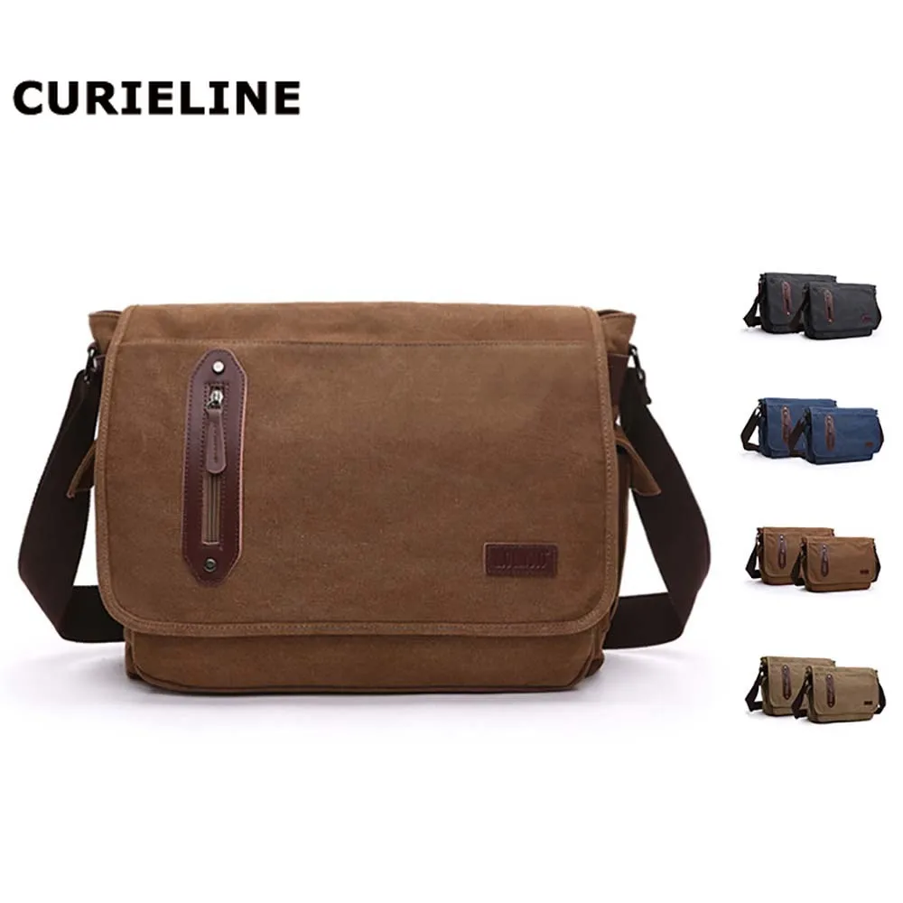 

2019 men shoulder bag canvas casual custom men's canvas college student single shoulder bag messenger bag