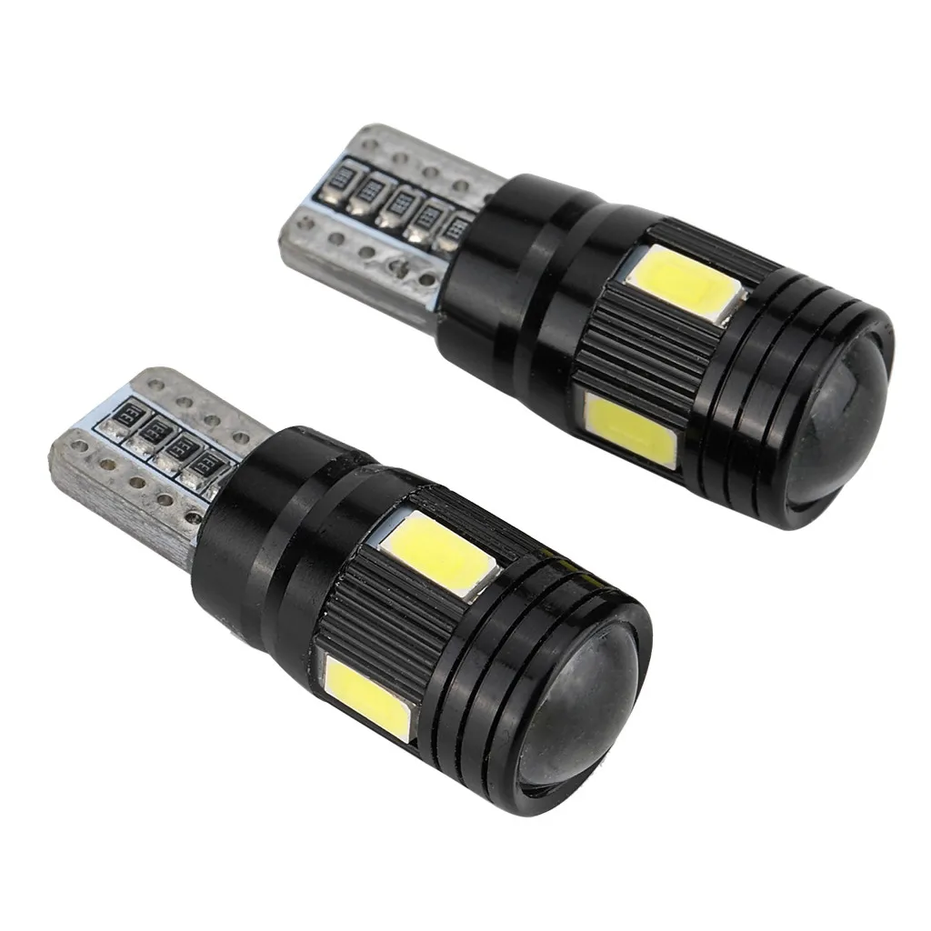 

2PCS 6SMD LED super bright decoding car wide light bulb Super bright license plate light tail light T10-6SMD 19Mar27