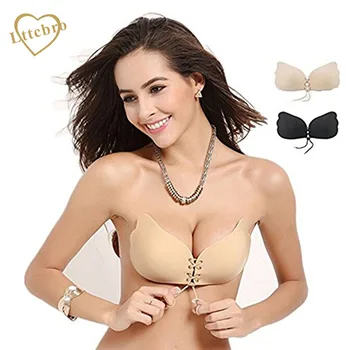 

Adhesive Bra Push Up Strapless Nude Bra with Drawstring Reusable Invisible Silicone Backless Bras for Women LaLabra