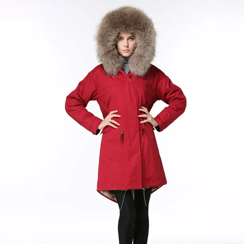 Nieuwe Winter Bont Mrs Bont Jas Natuurlijke Wasbeer bontkraag Lange vrouwen Parka 2018 in vrouwen Parka Nieuwe Winter Bont Mrs Bont Jas Natuurlijke Wasbeer bontkraag Lange vrouwen Parka 2018 in vrouwen Parka