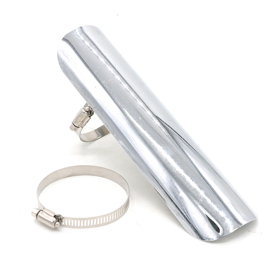 

Motorcycle Exhaust Pipe Heat Shield Cover Anti-Hot Cover Muffler Pipe Cover Heat Shield Decor Guard Silver