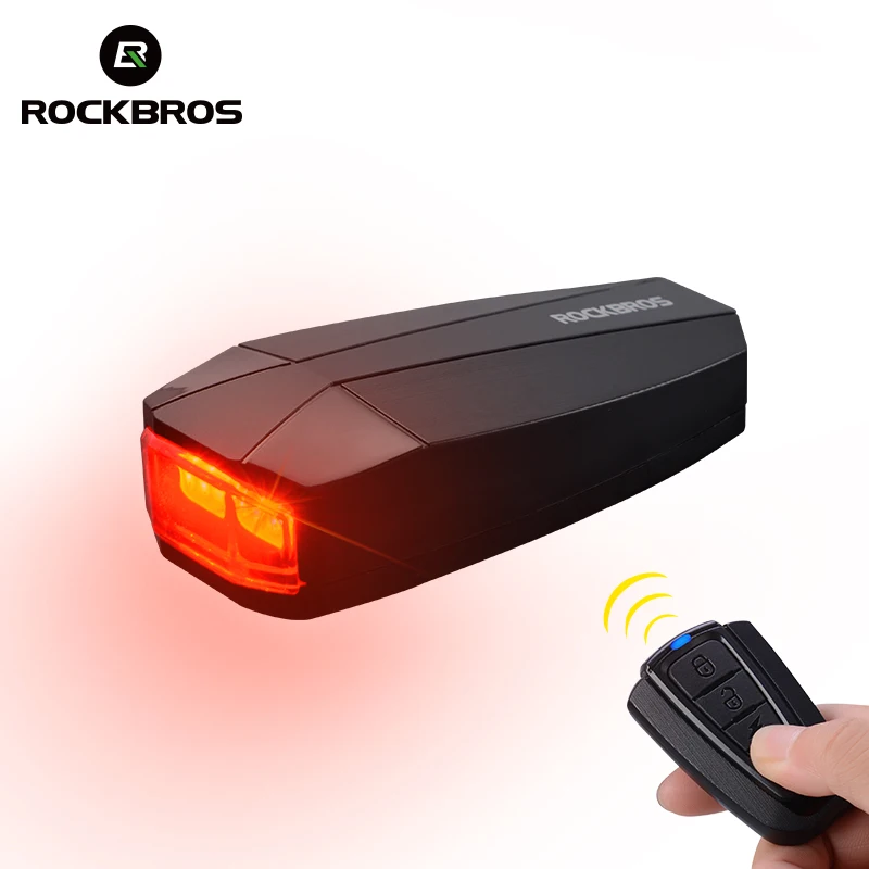 

ROCKBROS Bicycle Light Rear Bike Flashlight Burglar Alarm Remote Control Sensor Safe Waterproof Cycling Light MTB Bike Taillight