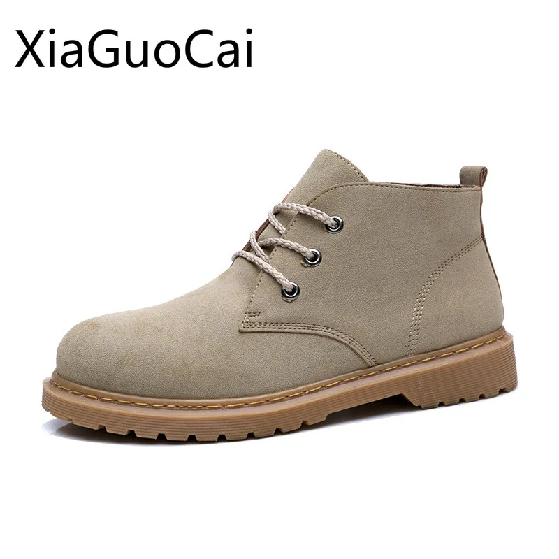 

Autumn and Spring Round Toe Men's Casual Ankle Boots Retro High-top Men's Martin Boots Rome Style Rubber Boots