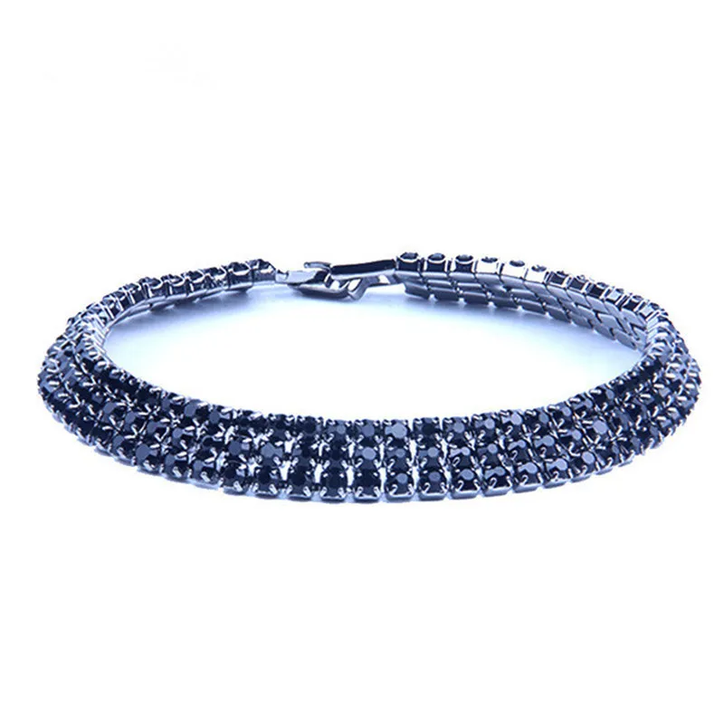 

New 2019 Luxury Black&Silver&Gold Bracelet Fashion Female Crystal Zircon Tennis Bracelet Simple Bracelets For Women Gift jewelry