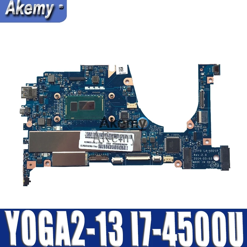 

ZIVY0 LA-A921P Laptop motherboard for Lenovo YOGA2 13 YOGA Test original mainboard 8G-RAM I7-4500U
