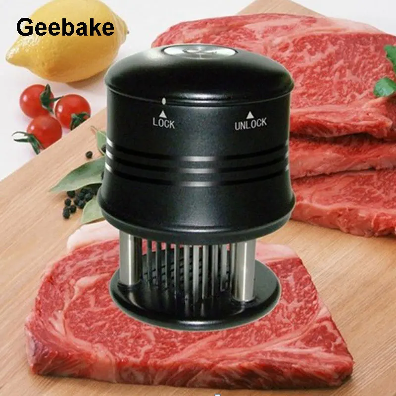 

Geebake Kitchen Practical Convenient Gadget Stainless steel round 56 pin Loose Meat Needle Meat Tenderizer Steak Tendon Cutter