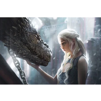 

Square Round Drill,5D DIY Diamond Painting Game of Thrones Woman Dragon Embroidery Cross Stitch Mosaic Full Rhinestone JS4607