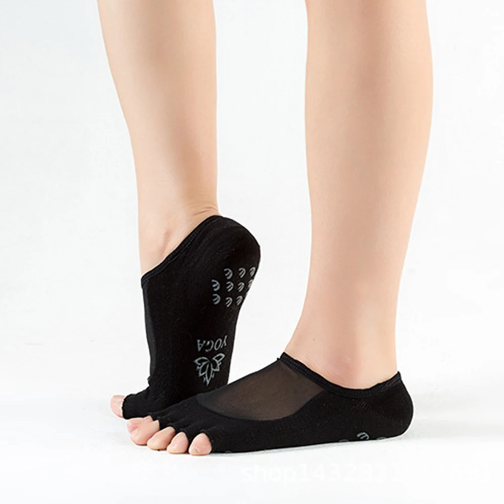Хлопковые носки с открытым носком с пятью пальцами женские силиконовые Нескользящие удобные и дышащие носки для йоги прочные носки