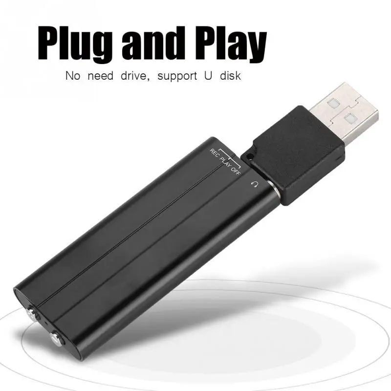Мини-клип Профессиональный USB записывающая ручка 8 Гб Голосовая активация цифровой Аудио Диктофон MP3 музыкальный плеер