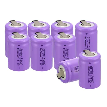 

Anmas power!9 pcs a set high quality Ni-Cd 36g 4/5 SubC Sub C 1.2V 1400mAh Rechargeable Battery with Tab - Purple