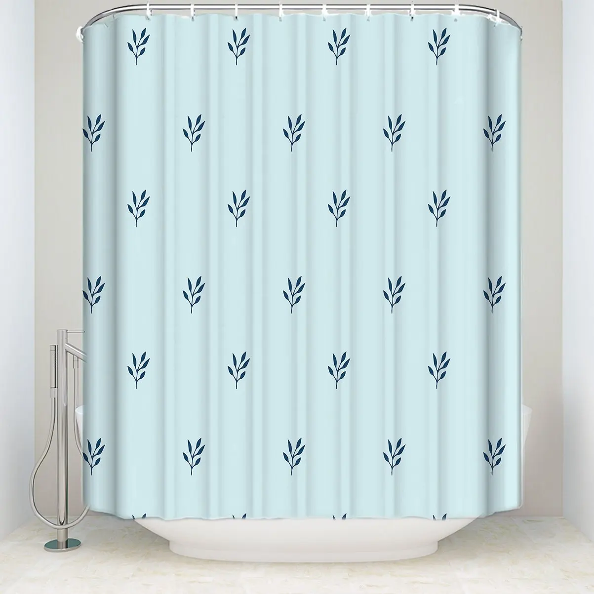 Mildew Resistant Shower Curtain Fabric Leaf Design 100 Polyester