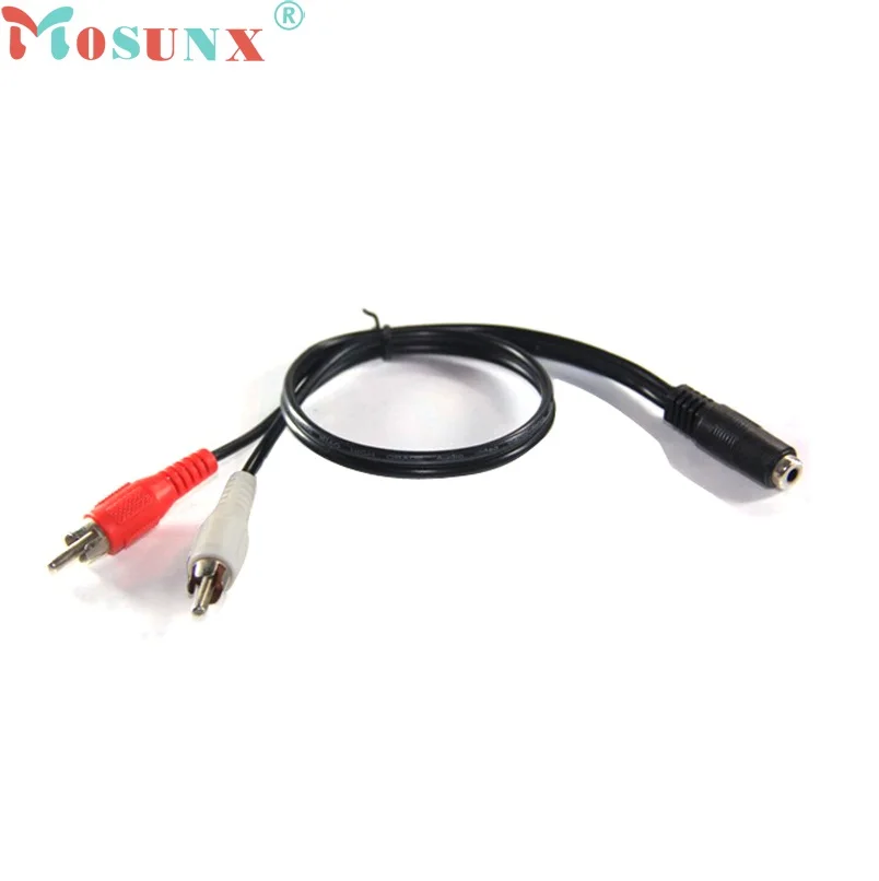 

Beautiful Gift New 2 Male RCA to Female 3.5mm Stereo Plug Jack Adapter Connector Cable Drop Shipping_KXL0728