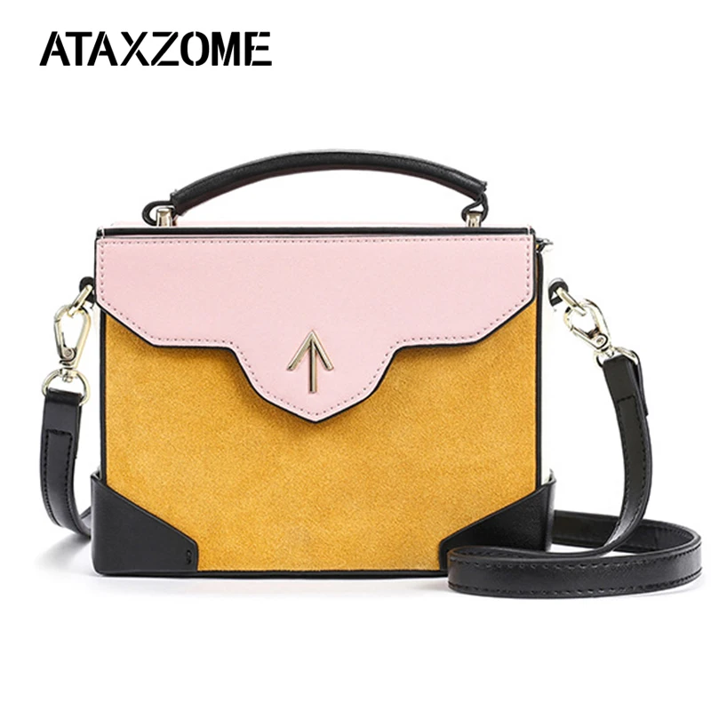 

Women Shoulder Bag 100% Genuine Leather Fashion Mochila Feminina Messenger Bag Yellow Color Allow Design Handbag Crossbody Bag