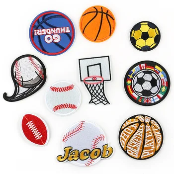

100pcs Football Golf Baseball Patches Iron on Patch Applique Clothing Sticker for Jeans Coat Dress Pants Accessories