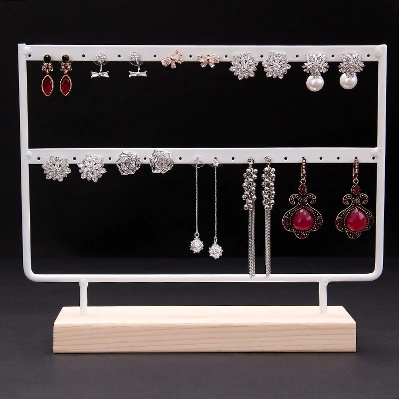 

Black or Black Solid Wood and Wrought Iron Earrings Display Stand Earrings Display Frame Jewelry Display Holder