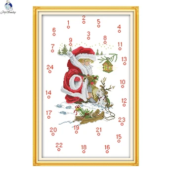 

JoySunday cross stitch kits needlework girl balloon Christmas calendar 14CT11CT cotton painting gift art wholesale Discount