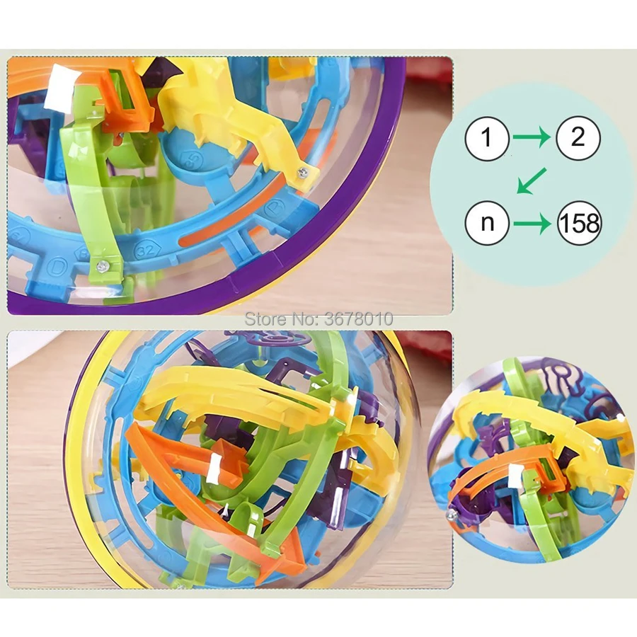 Интеллект 3D лабиринт шар, содержащий 158 сложных барьеры независимая игра для детей взрослых, perplexus головоломка IQ игрушки с балансом