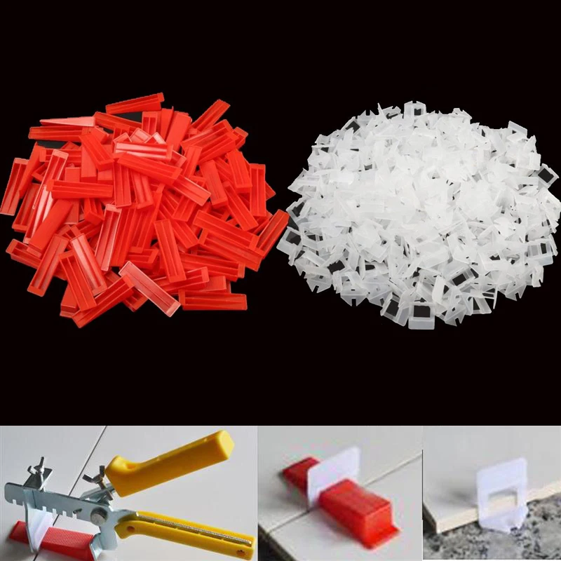 300Pcs Plastic Ceramic Tile Leveling System 200 Clips+100 Wedges Tiling
Flooring Tools Wedges Clips