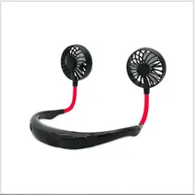 USB двойной головкой висячая Шея маленький размер ручной Электрический вентилятор кондиционер кулер вентилятор охлаждения летний стол