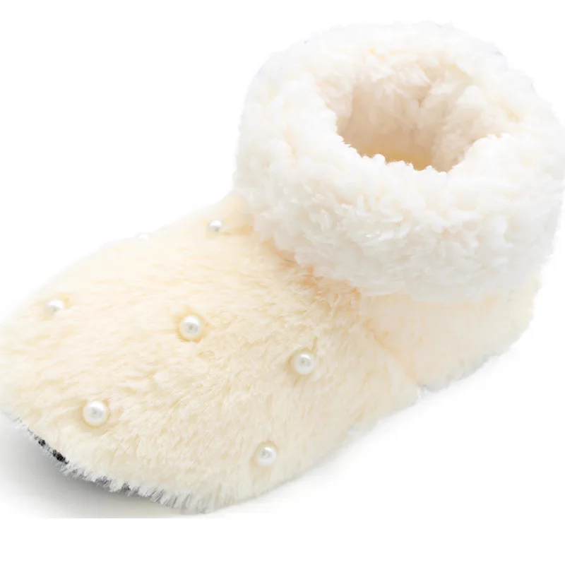 autumn winter Ultra-soft indoor cotton slippers plush pearls soft
bottom floor slippers snow fur slippers timber land shoes