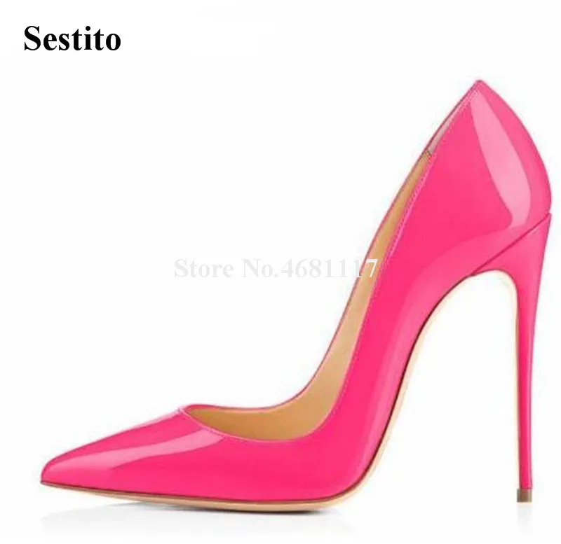 

Women Brand Design Fashion Pointed Toe Patent Leather Stiletto Heel Pumps 12cm Red Yellow White High Heels Formal Dress Shoes