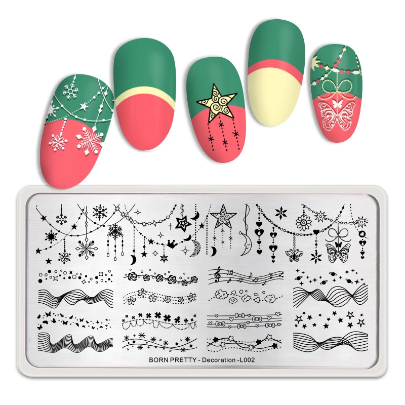

BORN PRETTY Stainless Steel Stamping Plates Elemental Ornament Pattern Decoration DIY Image Stamping Template Nail Art Tools