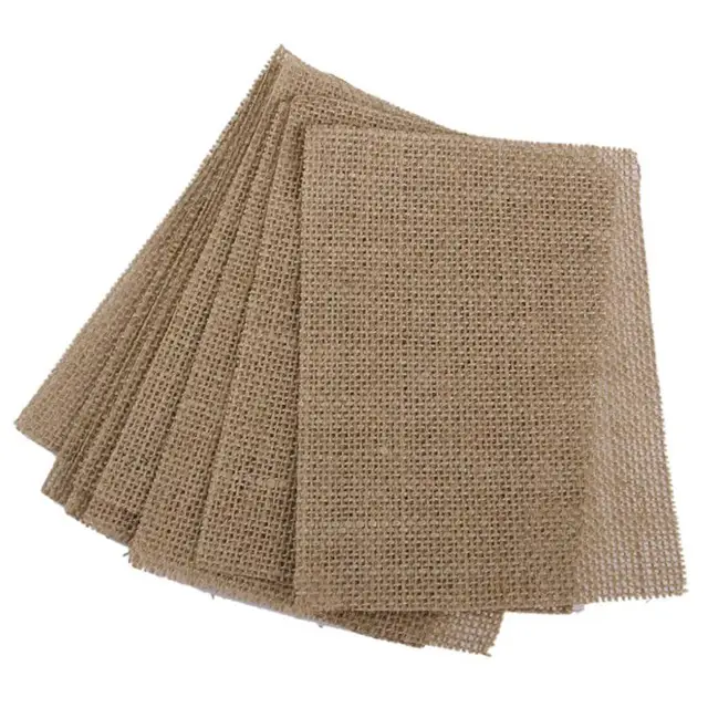 10pcs Hessian Burlap Coasters Table Mats Place Mats Rustic Wedding