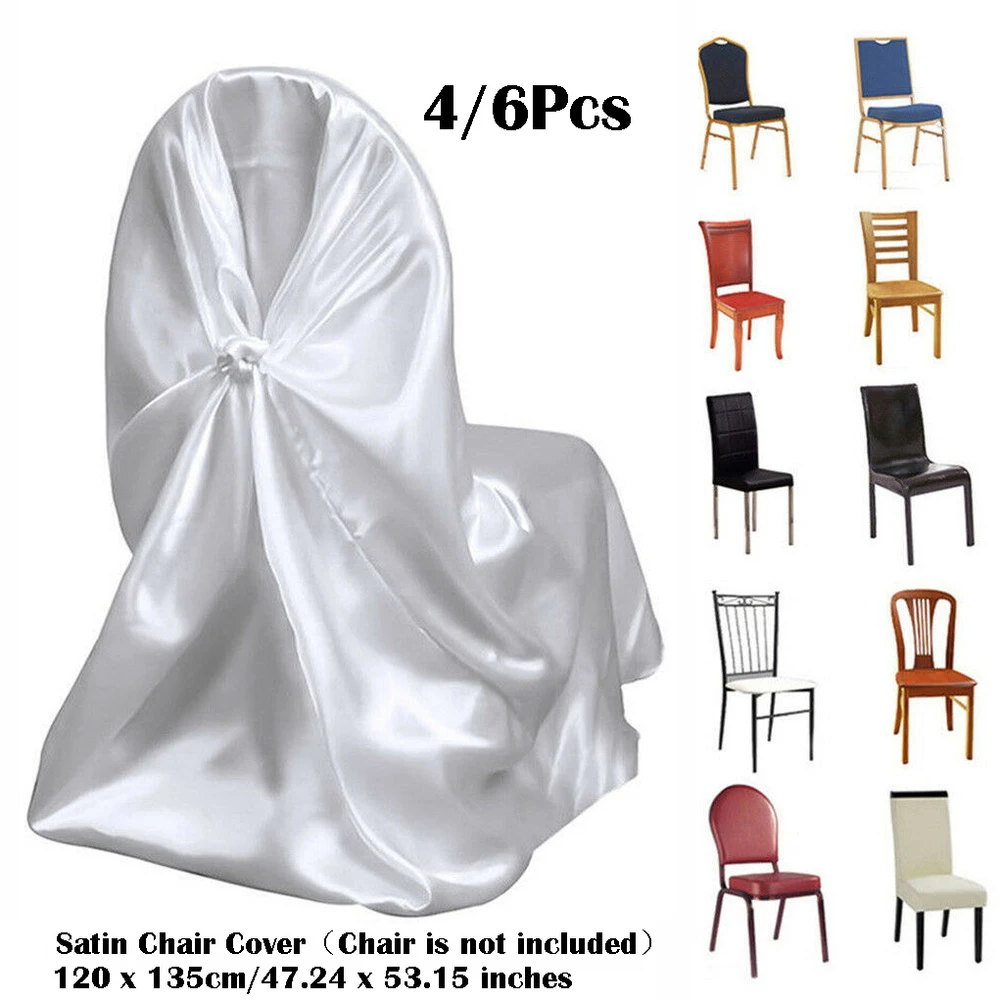 4 6pcs White Silver Universal Satin Chair Covers Self Tie Bows Wedding Party Room Slipcovers Chair Cover Aliexpress 4 6pcs White Silver Universal Satin Chair Covers Self Tie Bows Wedding Party Room Slipcovers Chair Cover Aliexpress