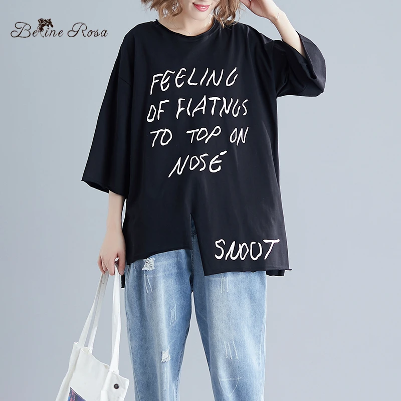

BelineRosa 2019 Street Fashion European Style T-shirts Women Summer Half Sleeve Women Tops and Tees JYYC0003
