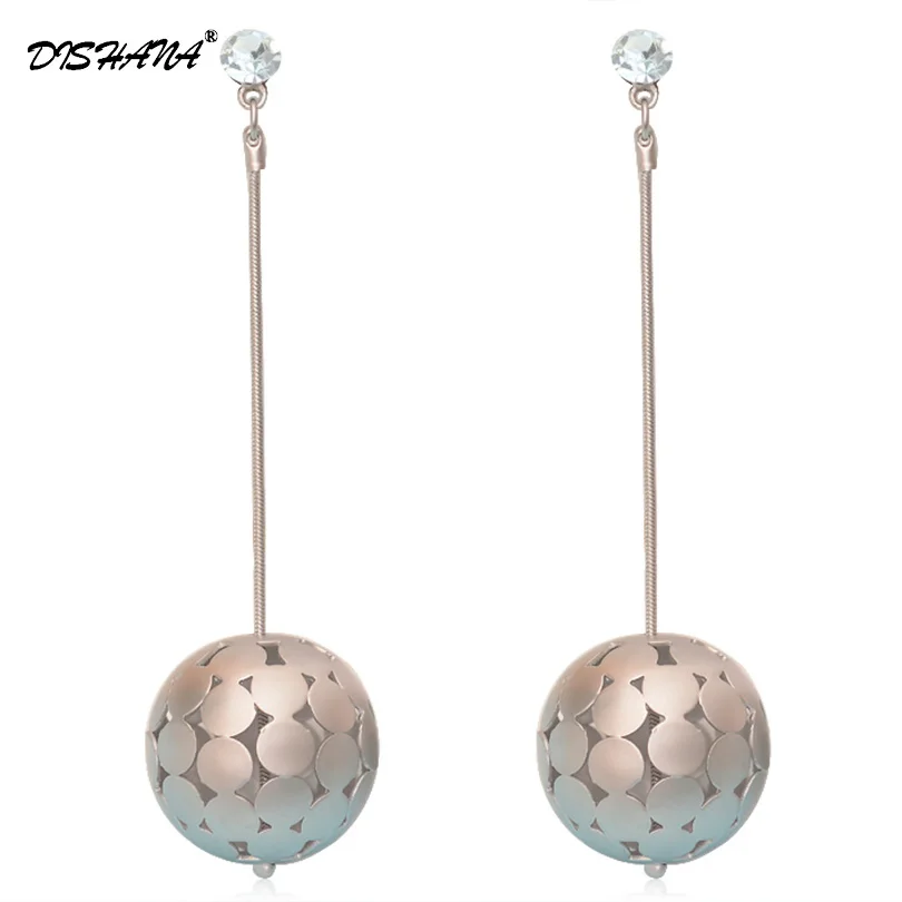 

New Style For Girl Jewelry Long earrings gold-color Bead/ball drop earrings For woman Fashion Dangle earrings(E0391)