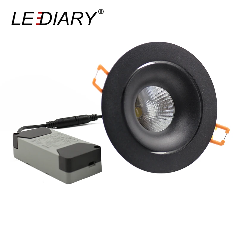 

LEDIARY LED Spot Downlights 95mm Cut Hole 85V-265V For Living Room Lighting Fixtures Angle Adjustable Replaceable Light Source