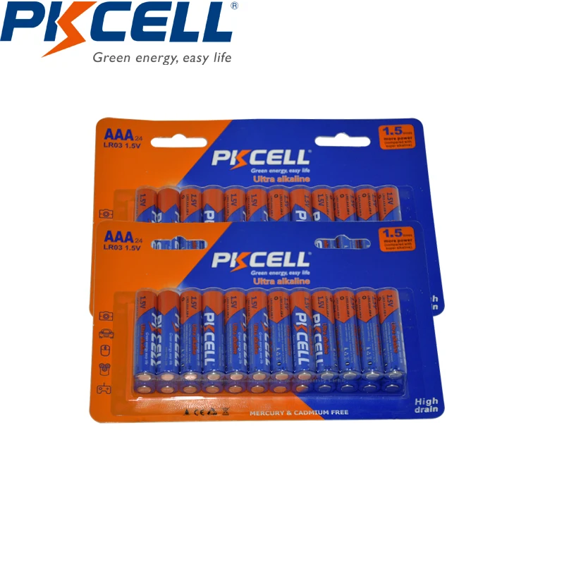 

48pcs/2CARD *AAA LR03 1.5v 140min Super Alkaline Battery NEW package for walkman, remote controller, toys etc-PKCELL