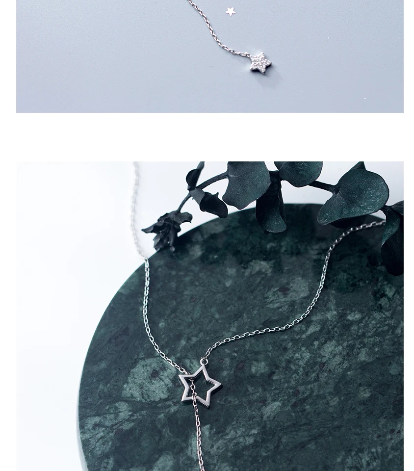 925 Sterling Silver Star Pendant Necklace Cubic Zirconia Micro Paved Fashion Jewely Sex Small Choker Necklaces For Women Girls (11)