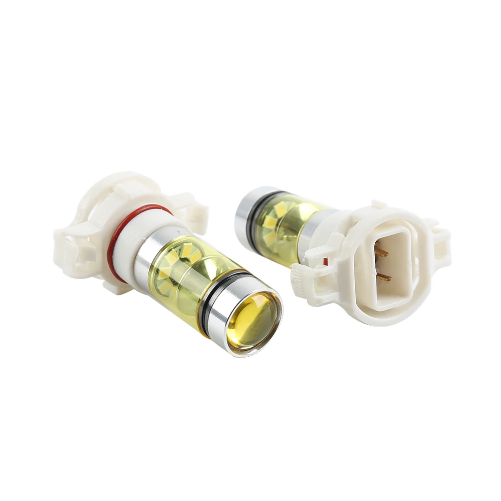 2 шт. PS24W H16 5202 100W LED 3000K Желтые ходовые лампочки для вождения автомобиля сменные